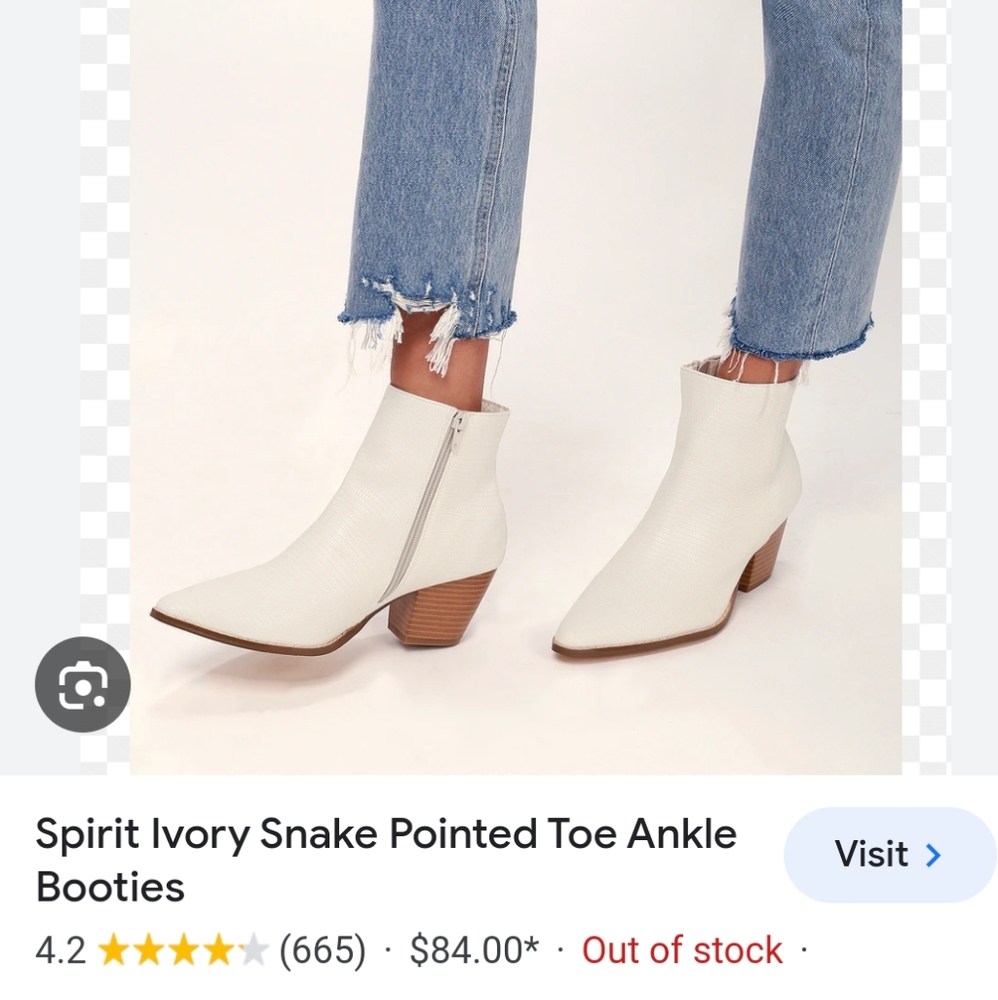 Lulus x Matisse spirit ivory snake pointed ankle booties